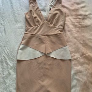 Lipsy London Origami Dress in Scuba (Peach)